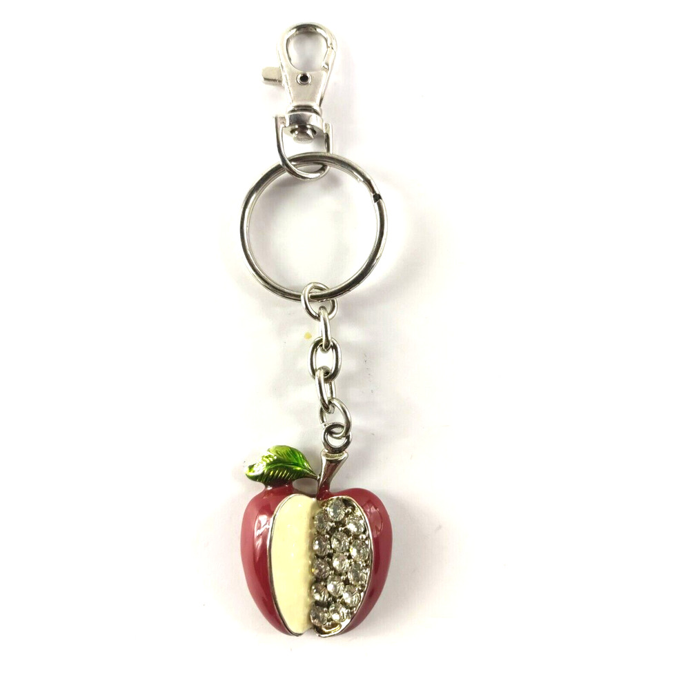 Apple Rhinestone Keychain Clasp